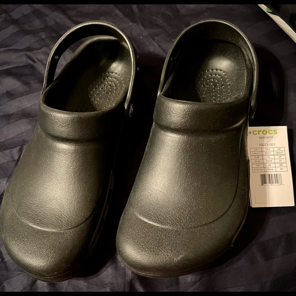 2 pair of black crocs women size 11